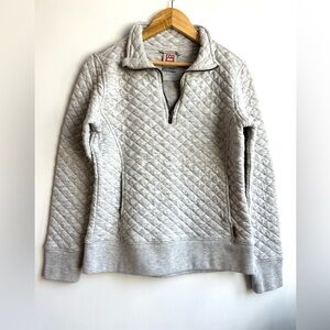Avalanche Quilted Half-Zip Sweater in Heather Gray